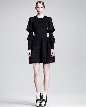 Alexander McQueen Double Puffsleeve Circle Dress - Lyst