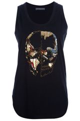 Alexander McQueen Sequined Skull Tank