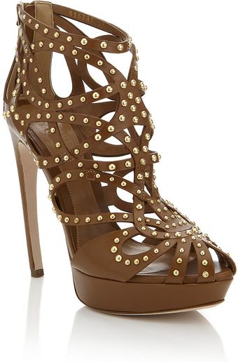 Alexander McQueen Lysippos Studded Peep Toe - Lyst