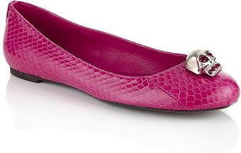 Alexander McQueen Rattle Leather Flat - Lyst