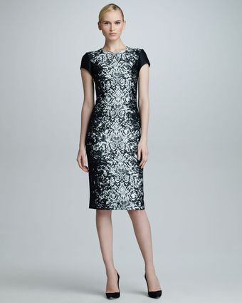 Carolina Herrera Abstract Lace Jacquard Dress - Lyst
