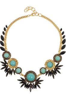 Elizabeth Cole Gold Plated Swarovski Crystal Necklace - Lyst