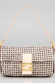 Fendi Glassbeaded Silk Baguette Pink - Lyst
