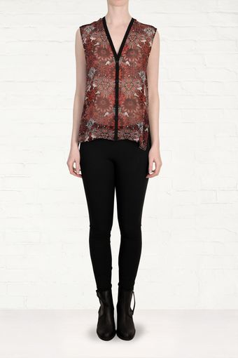 Helmut Lang Mandala Red Print Sleeveless Shirt - Lyst