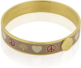 Mulberry Gold Enamel Bangle - Lyst