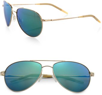 Oliver Peoples Benedict Aviator Sunglasses - Lyst