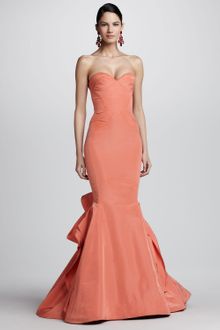Oscar de la Renta Strapless Ruffleback Fishtail Gown - Lyst