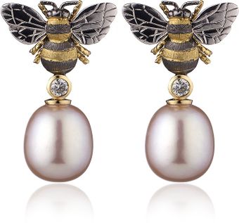 Theo Fennell Bee Drop Earrings - Lyst