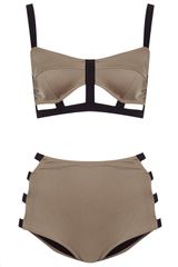 Topshop Gunmetal Slinky Cage Bikini