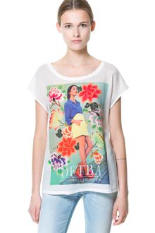 Zara Girl Print Tshirt - Lyst