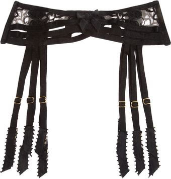 Agent Provocateur Dioni Embroidered Tulle Suspender Belt - Lyst