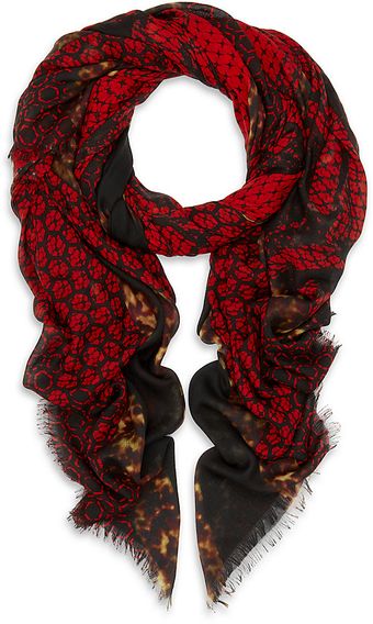 Alexander McQueen Tortoiseshell God Save Mcqueen Pashmina - Lyst