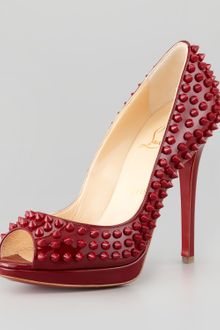 Christian Louboutin Yolanda Spikes Peeptoe Platform Pump - Lyst