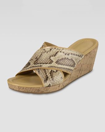 Cole Haan Air Britney Snake Print Wedge Sandal - Lyst