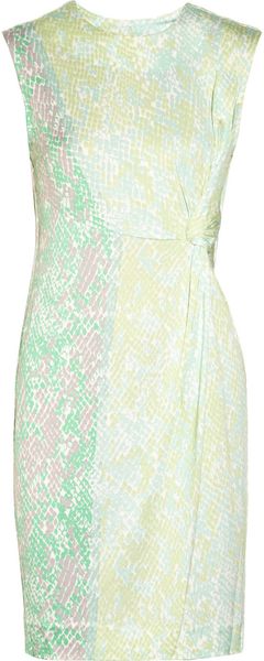 Diane Von Furstenberg Twisty Clean Snake print Silk jersey Dress - Lyst