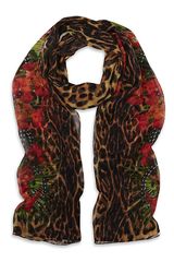 Givenchy Iris and Leopard Print Scarf