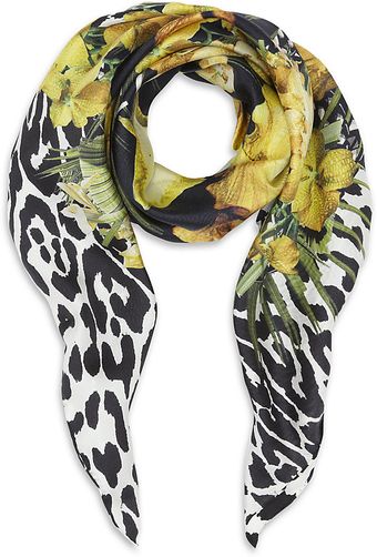 Givenchy Iris Leopard Silk Scarf - Lyst