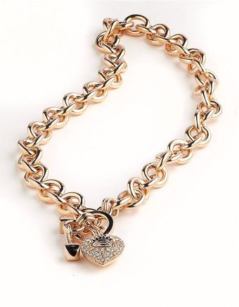 Juicy Couture Pave Heart and Toggle Luxe Necklace - Lyst