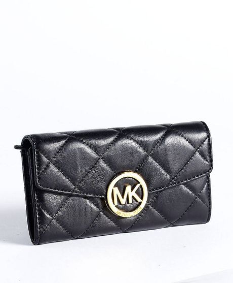 Michael Michael Kors Fulton Quilted Leather Wallet in Black | Lyst