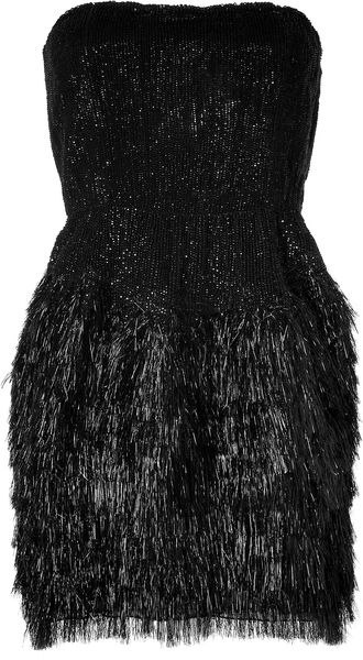 Roberto Cavalli Sequined Mixedmedia Dress in Black - Lyst