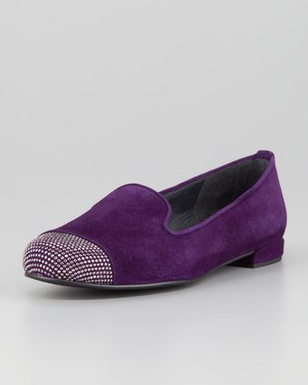 Stuart Weitzman Lingo Crystaltoe Smoking Slipper - Lyst