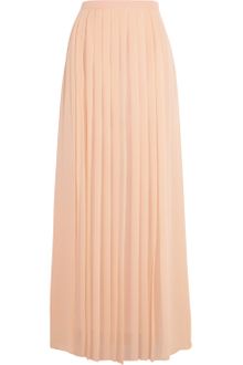Tibi Pleated Silk Crepe De Chine Maxi Skirt - Lyst