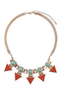 Topshop Rhinestone Triangle Earth Child Necklace - Lyst