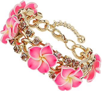 Topshop Chunky Chain Flower Bracelet - Lyst