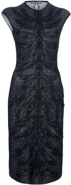 Alexander McQueen Dragon Fly Print Dress - Lyst