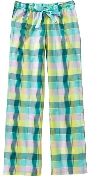 Old Navy Printed Poplin Pj Pants in Yellow (yellowblue plaid)