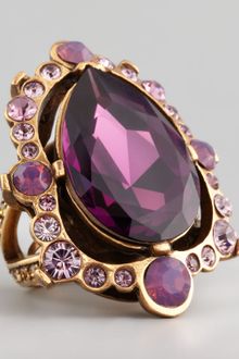 Oscar de la Renta Pearcut Crystal Ring - Lyst