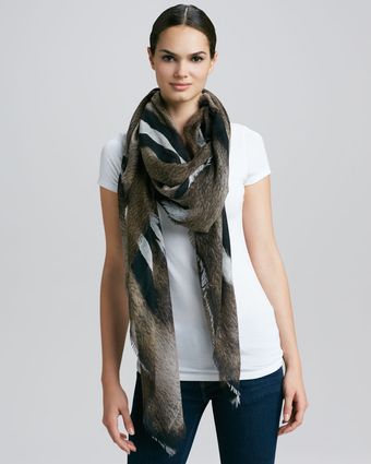 Roberto Cavalli Springbok Print Cashmere Scarf - Lyst