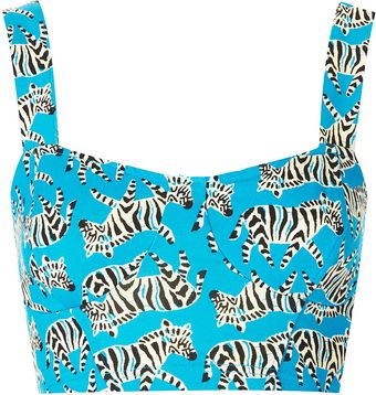 Topshop Zebra Cupped Bralet Top - Lyst
