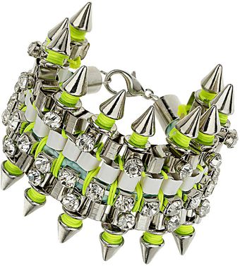 Topshop Premium Rhinestone Spike Bracelet - Lyst