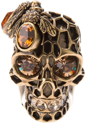 Alexander McQueen Skull Ring - Lyst
