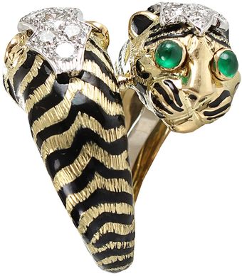 David Webb Double Tiger Ring - Lyst