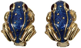 David Webb Frog Earring - Lyst