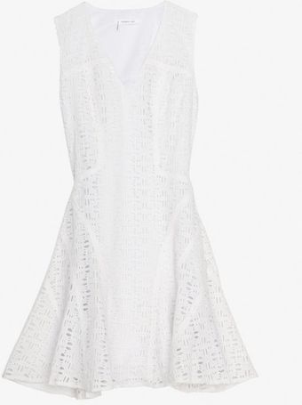 10 Crosby by Derek Lam Eyelet Flare Dress - Lyst
