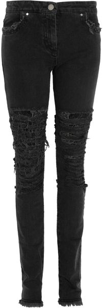 Christopher Kane Ripped Lowrise Skinny Jeans - Lyst