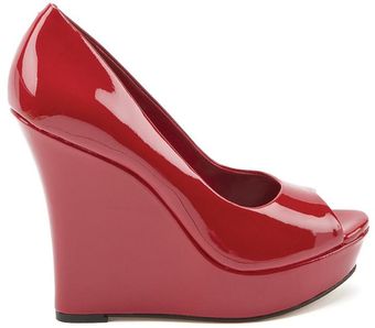 Jessica Simpson Flower Lipstick Red Patent Wedges - Lyst
