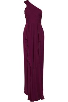 Notte By Marchesa Oneshoulder Draped Silkchiffon and Silk Gown - Lyst