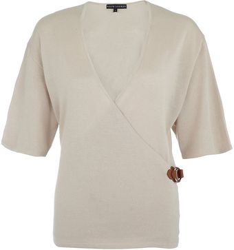 Ralph Lauren Black Label Knitted Wrap Top - Lyst