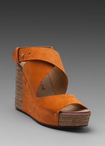 See By Chloé Criss Cross Wedge Espadrille in Burnt Orange - Lyst