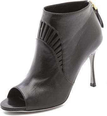 Sergio Rossi Peep Toe Cutout Booties - Lyst