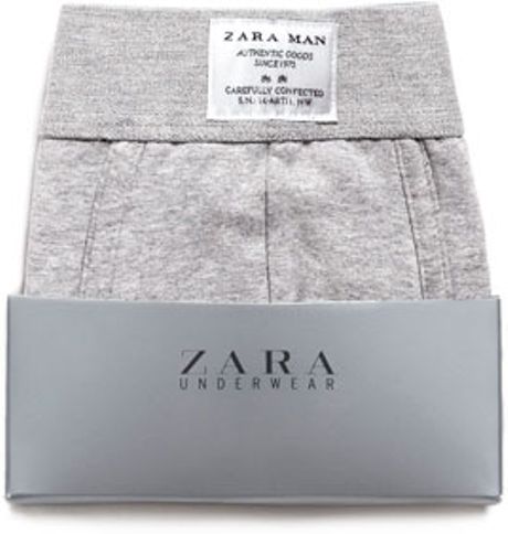 Zara Plainstriped Boxer Shorts in Gray for Men (grey)