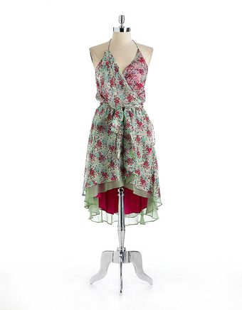Alexia Admor Green Print Halter Dress - Lyst