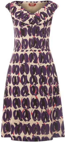Max Mara Studio Aereo Sleeveless Printed Shift Dress - Lyst