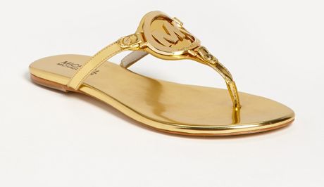 Michael Michael Kors Melodie Sandal in Gold | Lyst
