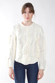 Rag & Bone Felted Cable Sweater - Lyst