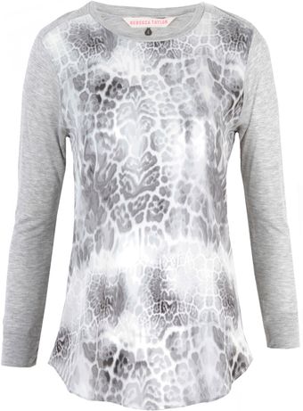 Rebecca Taylor Animal Printed Longsleeve Top - Lyst
